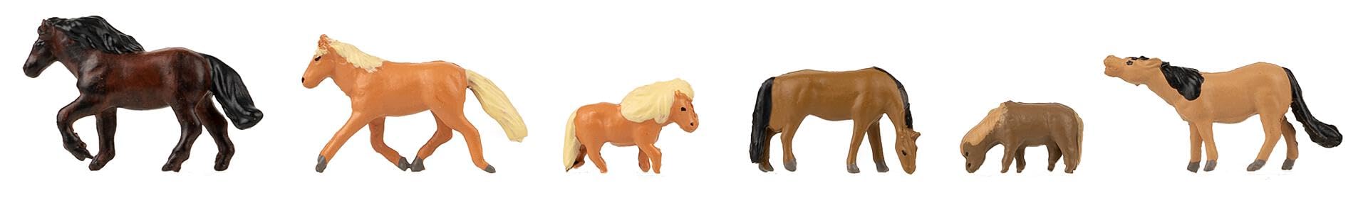 Faller Horses and Ponies (6) Figure Set FA155910 HO Gauge