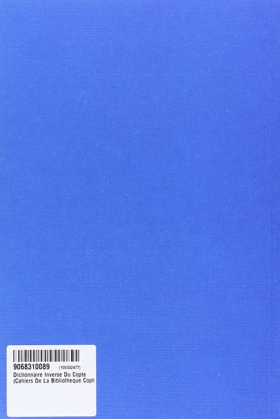 Dictionnaire Inverse Du Copte