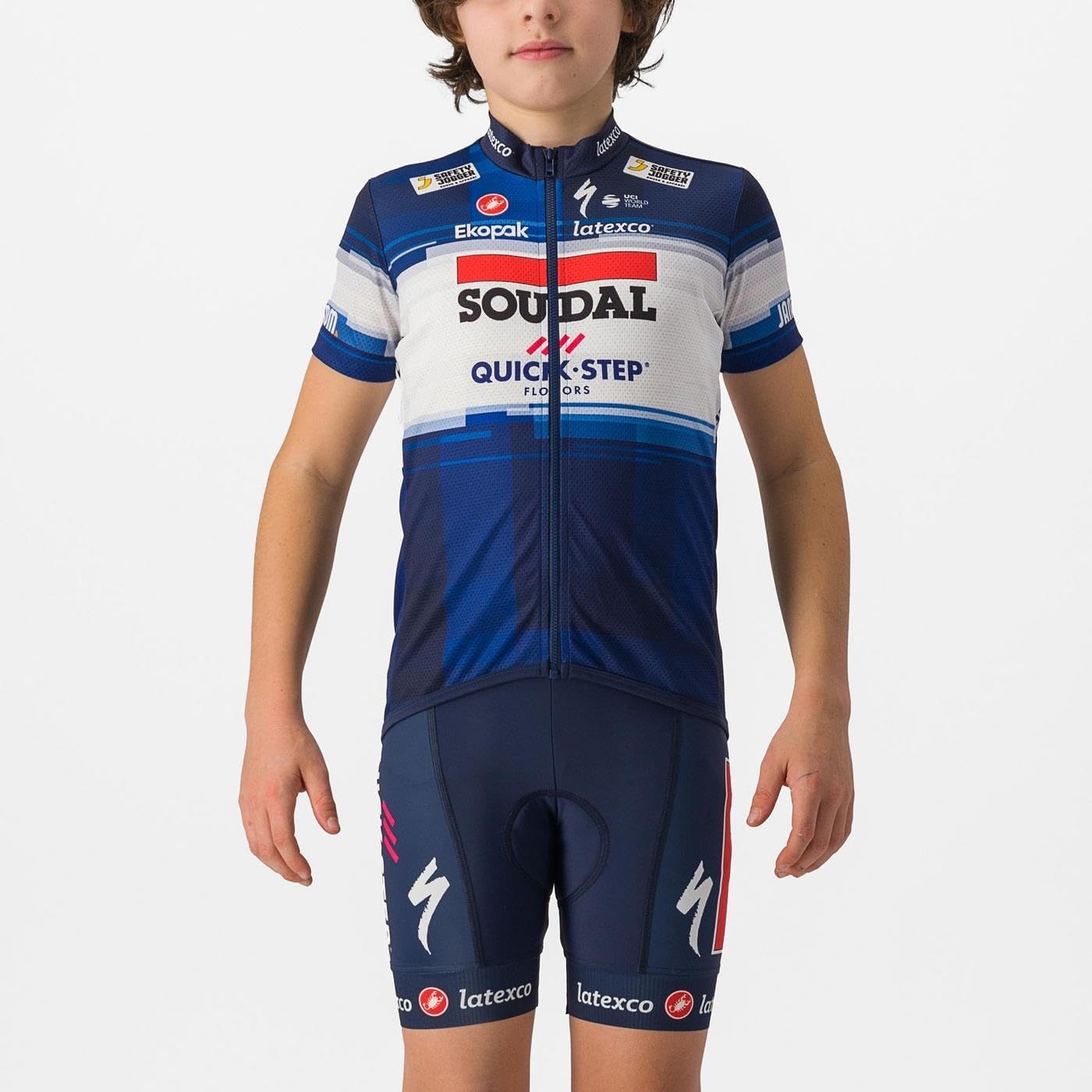Castelli Soudal Quick-Step Kid`s Jersey Dark Blue/White / 10Y (10Y)