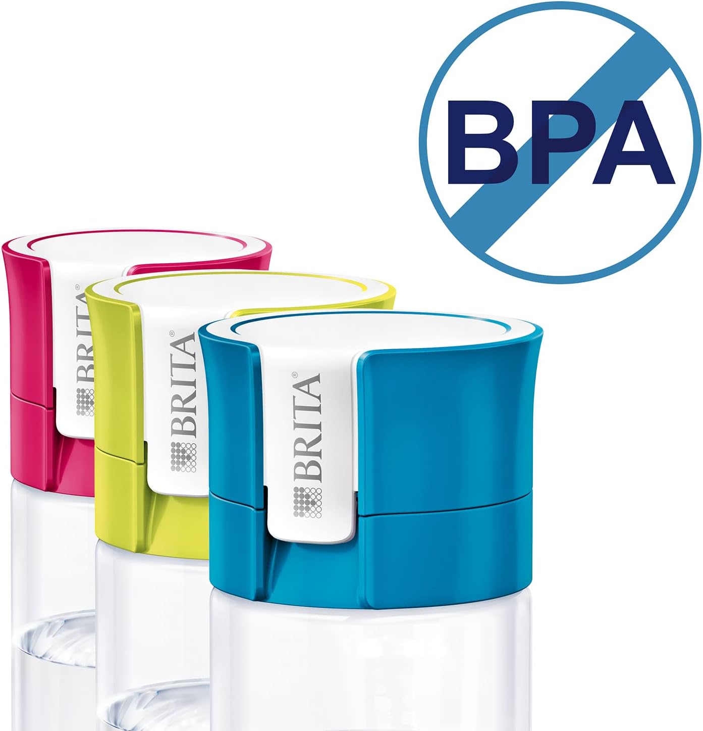BRITA S1186 Water Filter bottle, reduces chlorine and organic impurities, BPA free, Lime, 600ml