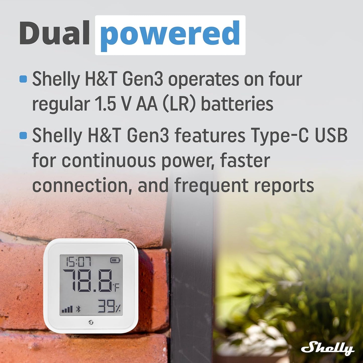 `Shelly - Plus Ht Gen3 Smart Temperature And Humidity Sensor, Wi-Fi`