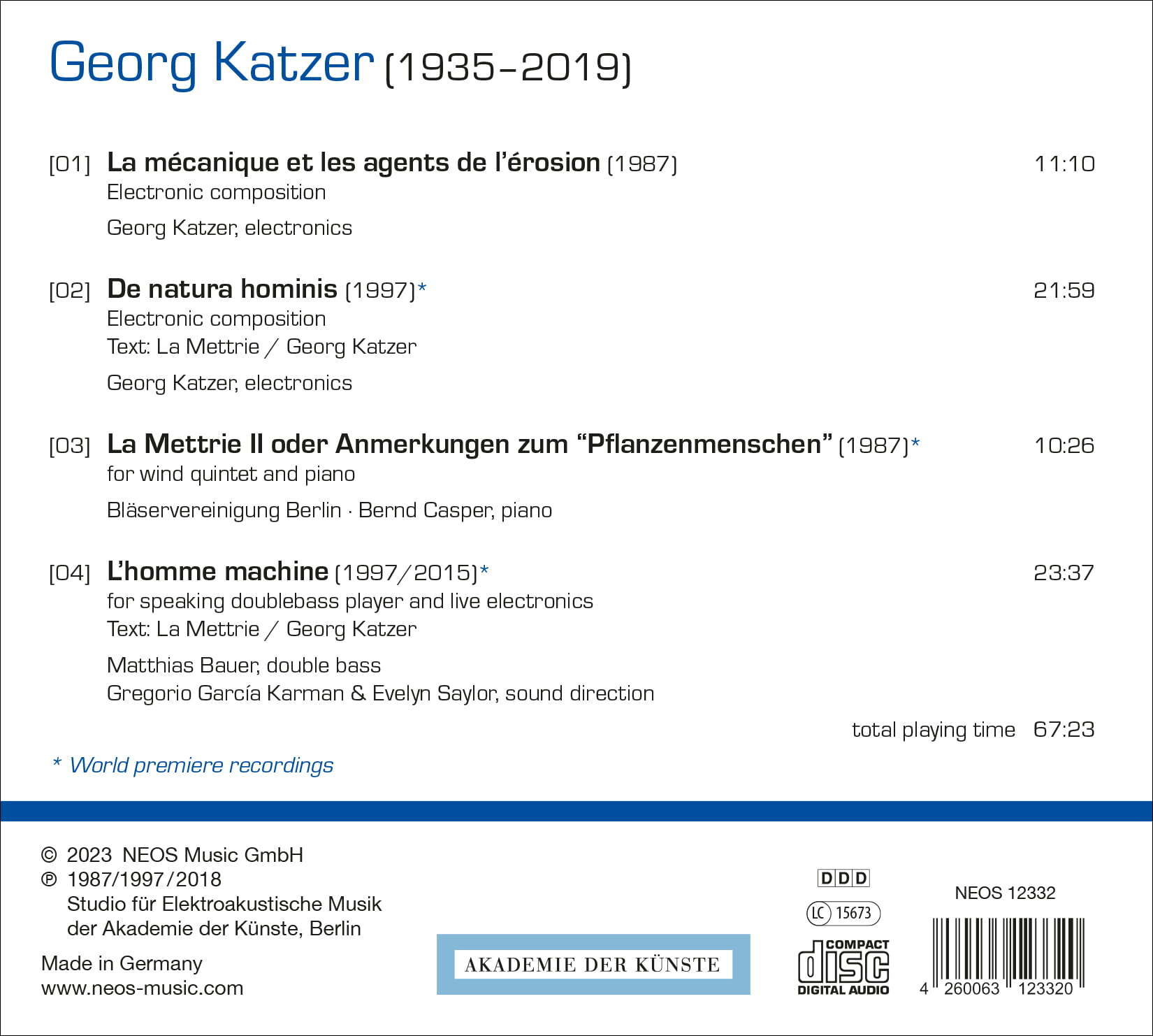 Georg Katzer: Mensch Und Maschine