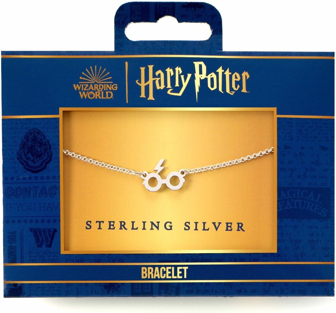 Harry Potter Sterling Silver Glasses & Lightning Bolt Charm Bracelet