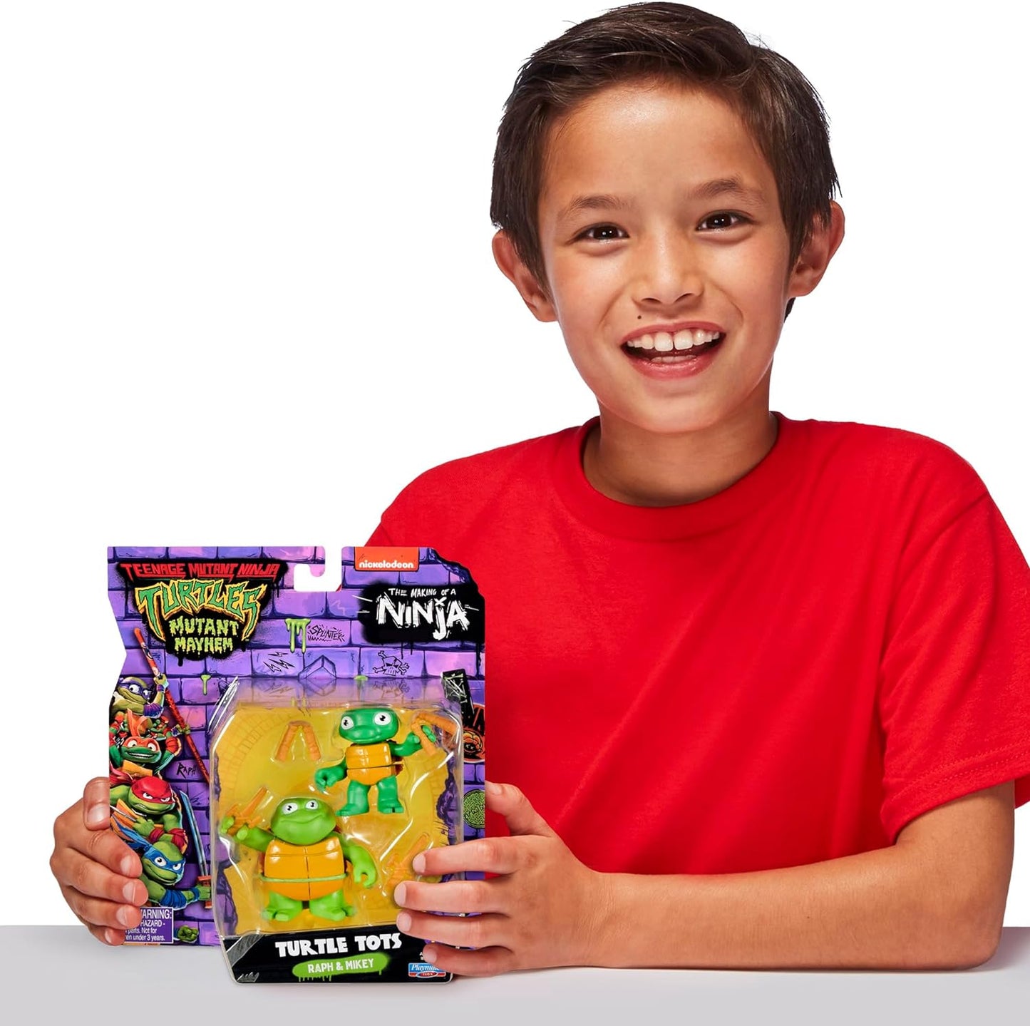 Teenage Mutant Ninja Turtles 83291 Turtle Tots Action Figure 2-Pack Featuring Michelangelo and Raphael. Ideal Present for Boys 4 to 7 Years and TMNT Fans