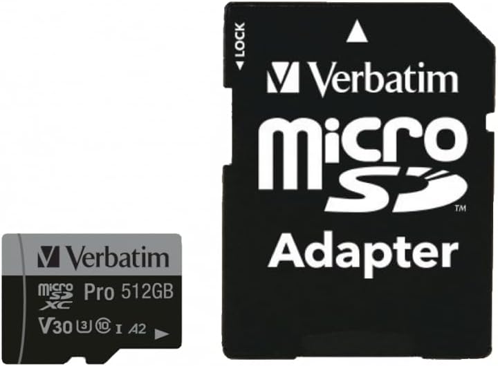 Verbatim Pro U3 512GB microSDXC Speicherkarte, schwarz, Class 10, UHS-I (U3