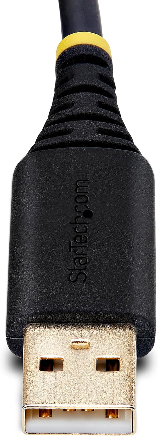 StarTech.com 3ft (1m) USB to Serial Adapter Cable, COM Retention, FTDI, USB-A to DB9 RS232, Interchangeable DB9 Screws/Nuts