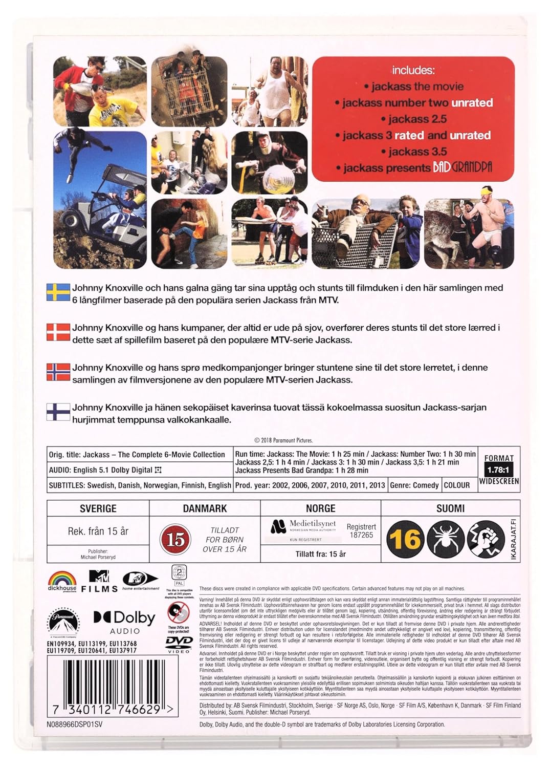 PARAMOUNT Jackass The Complete 6 Movie Collection