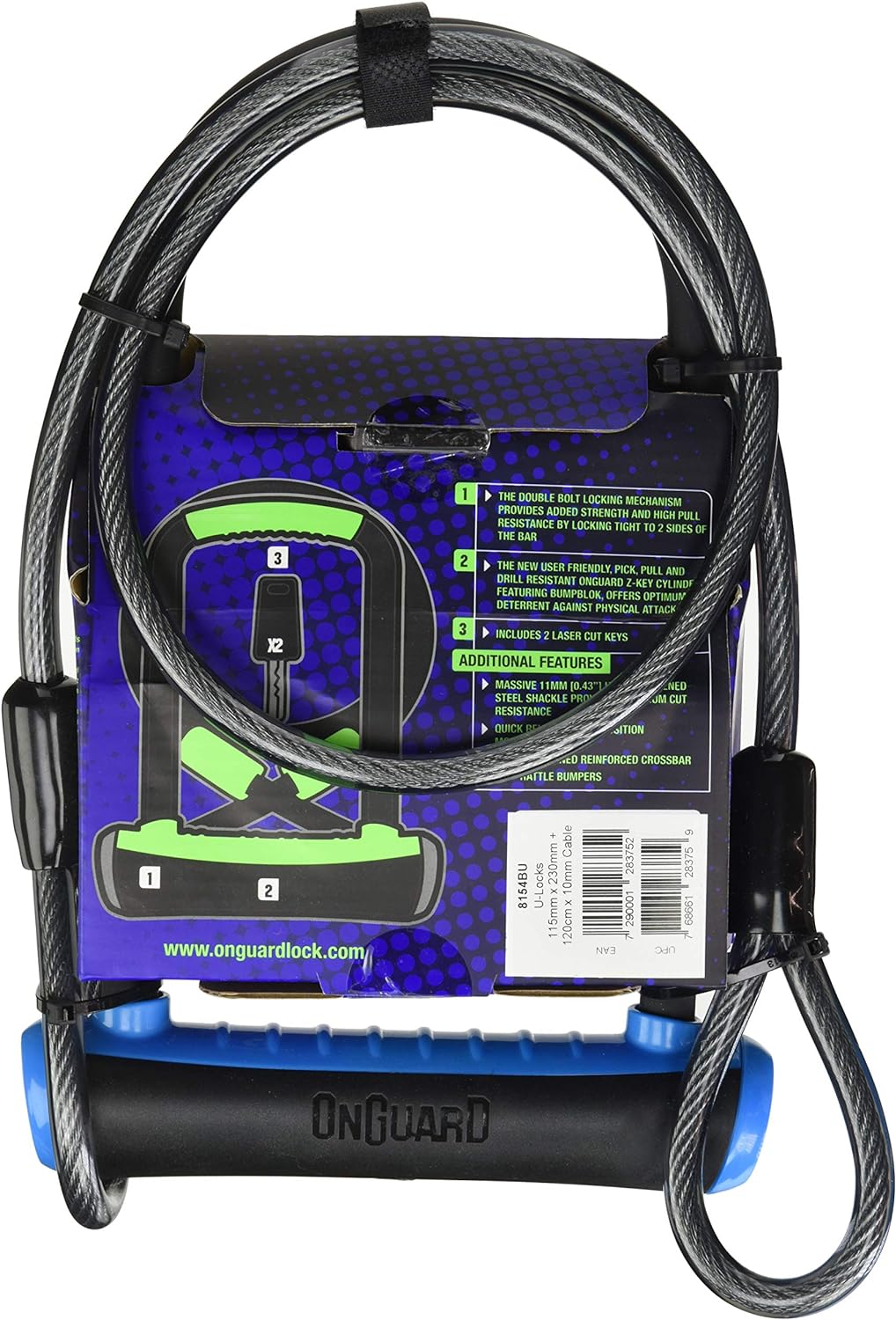 OnGuard 8154BU Neon U-Lock