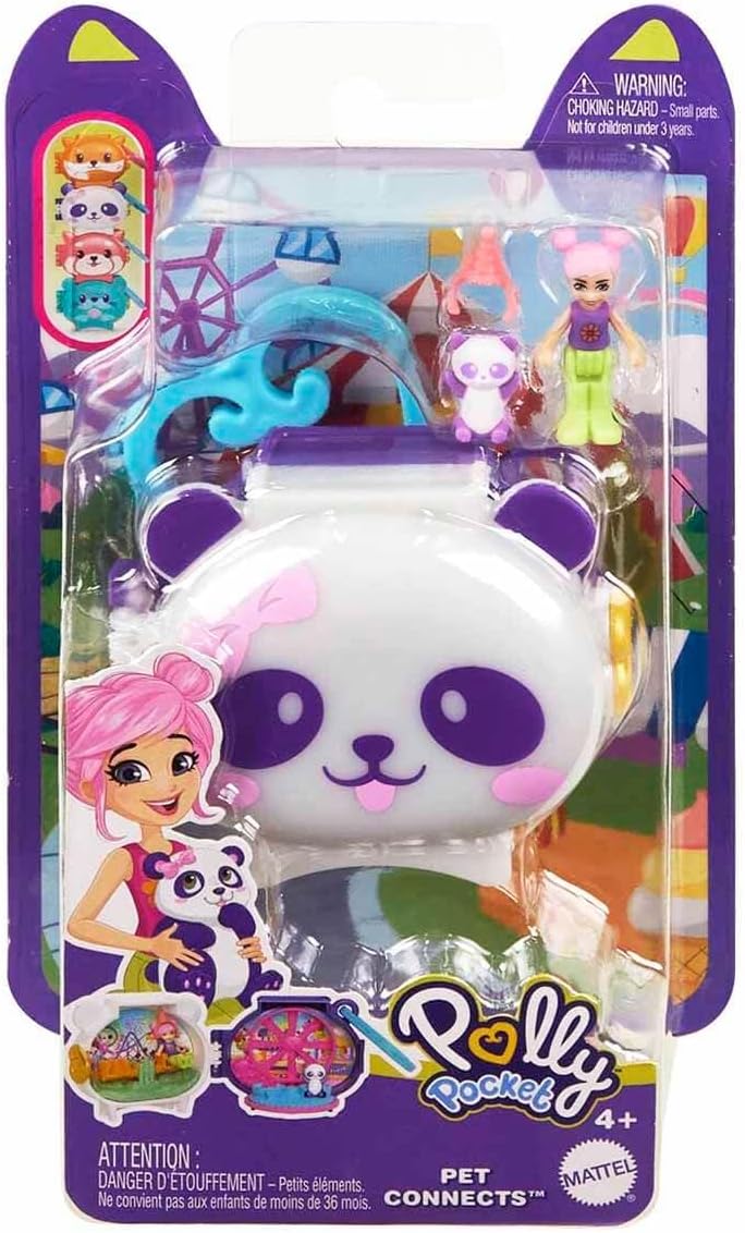 Polly Pocket Cuddly Toys Compact Play Set GYV99 Panda, HRD38