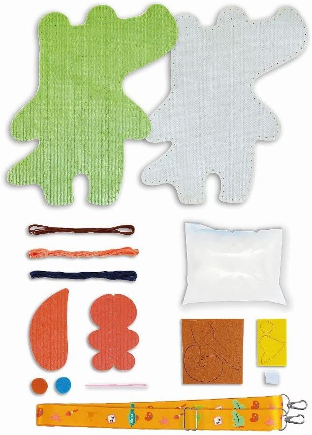 Avenir 6301817 DIY naaiset, naaigrokodil, schouderdier, knutselset voor kinderen, creatieve set, vanaf 6 jaar