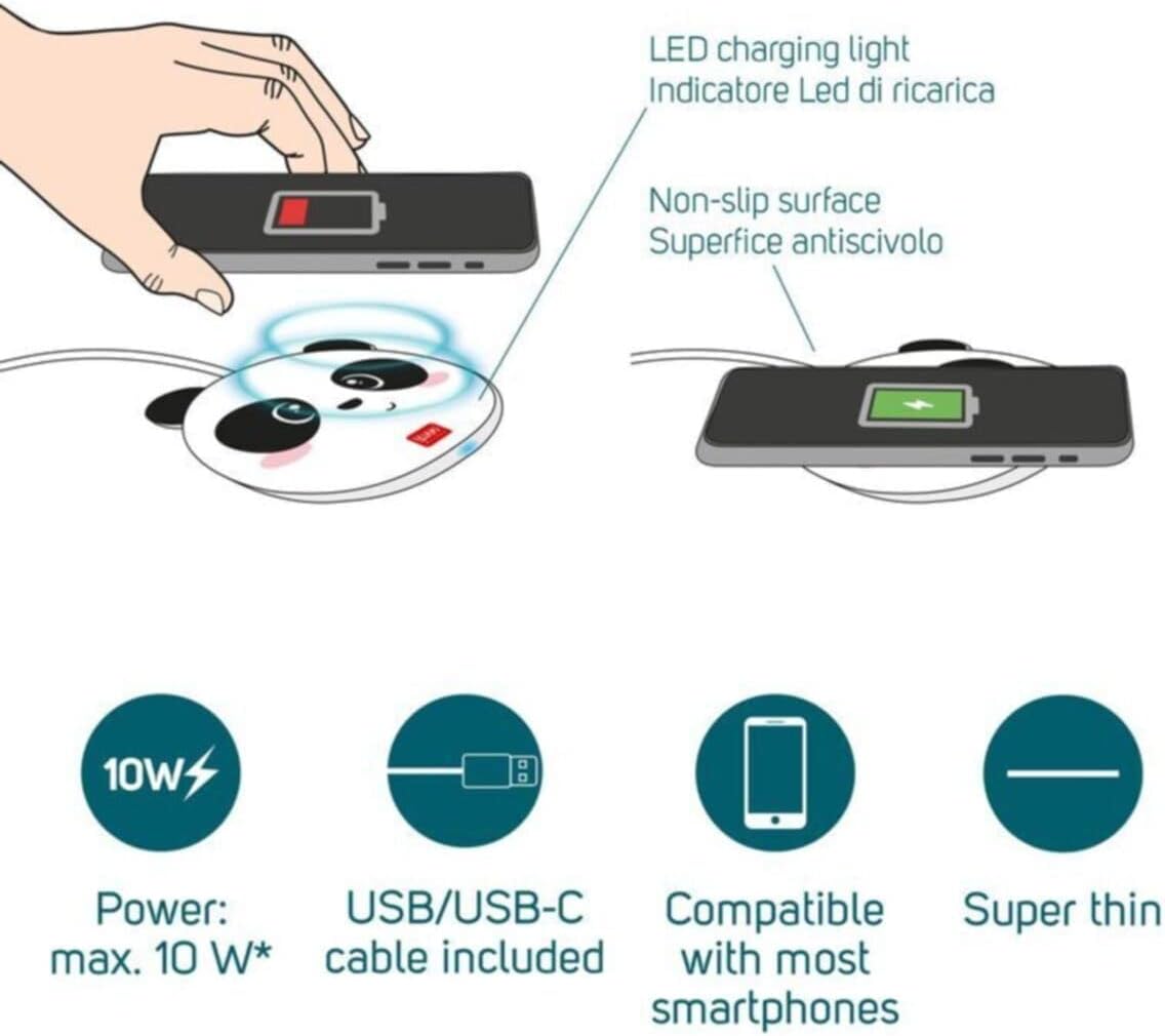 Legami Super Fast - Kabellose Aufladestation - Panda