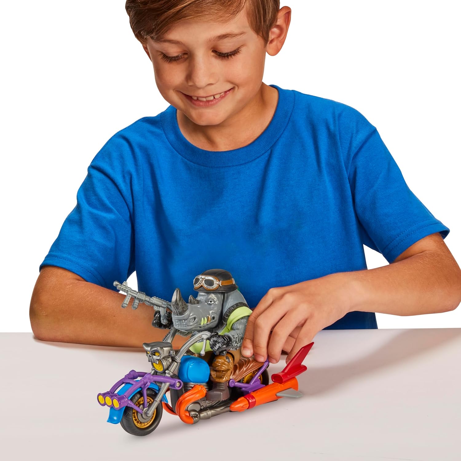 Teenage Mutant Ninja Turtles 83447 Mutant Mayhem Chopper Cycle with Exclusive Rocksteady Figure. Ideal Present for Boys 4 to 7 Years and TMNT Fans