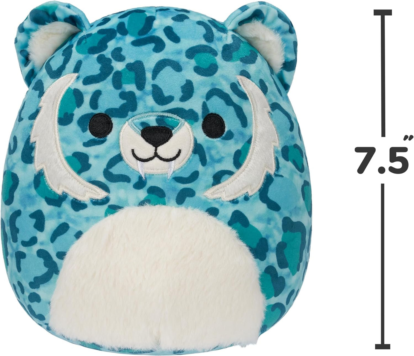 Squishmallows SQCR05381 7.5-Inch-Griffin The Aqua Saber-Tooth Tiger, Multicolour