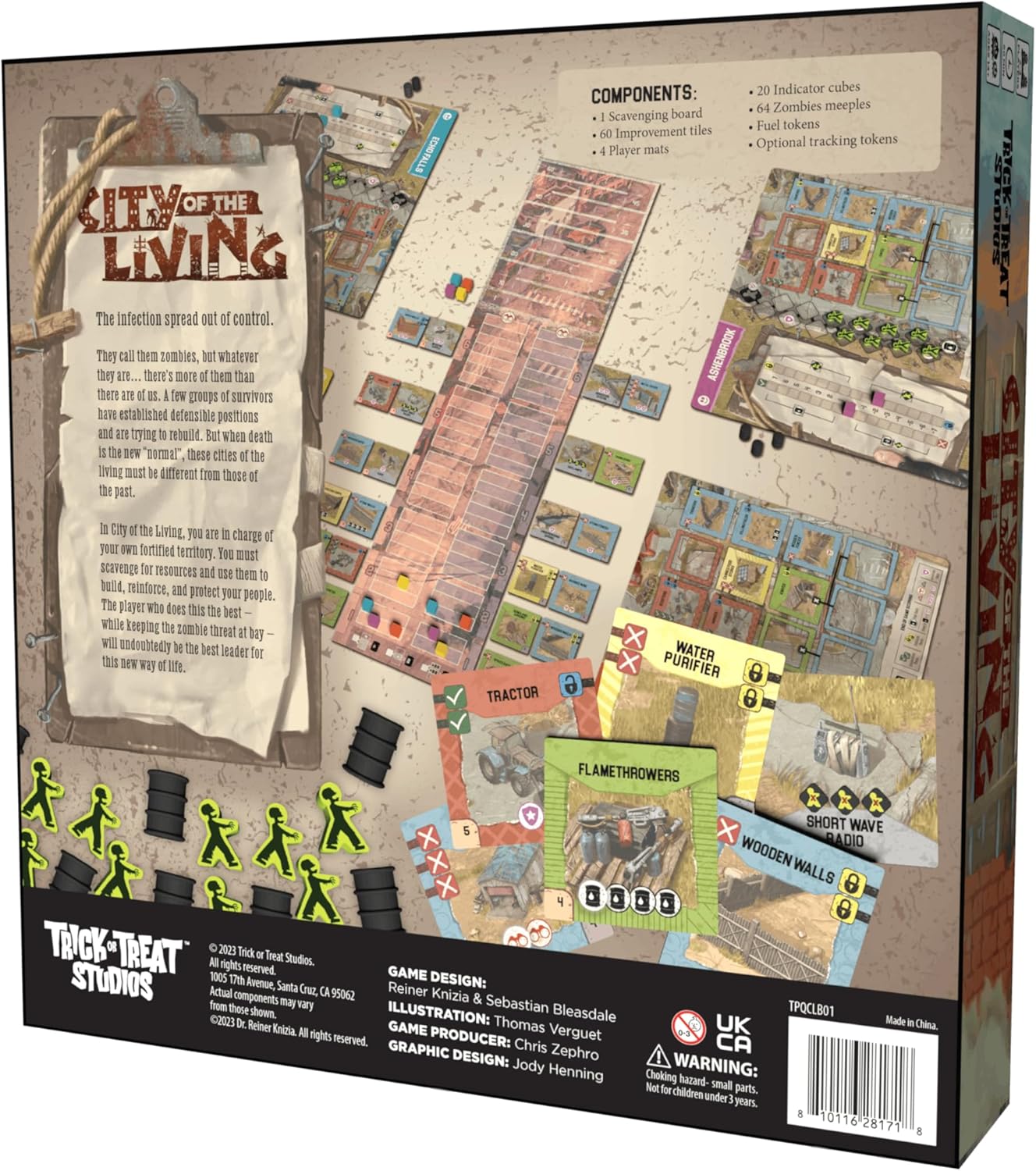 City of The Living by Trick Or Treat Studios, Strategy Board Game, for 2 to 4 Players and Ages 14+
