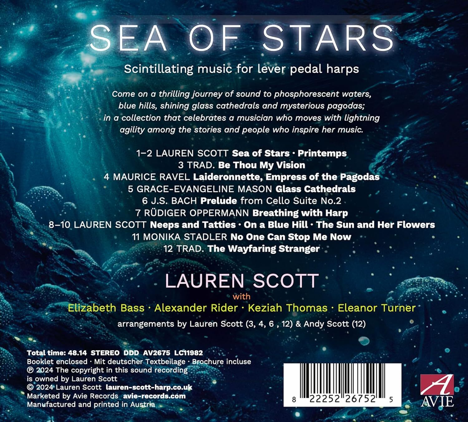 Lauren Scott: Sea of Stars: Scintillating Music for Lever Pedal Harp