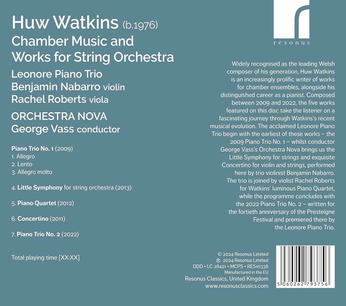 Huw Watkins: Chamber Music and Works for String Orchestra