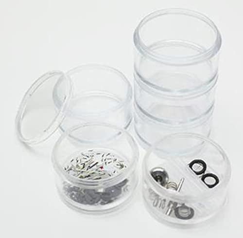 MR.HOBBYミスターホビー GT84 Mr. Round Case, GTool, Storage Container, Tin, Model Making Accessories, Practical for Small Parts, Round, Stackable, with Screw Connection & Lid, Transparent, Plastic, Pack of 6