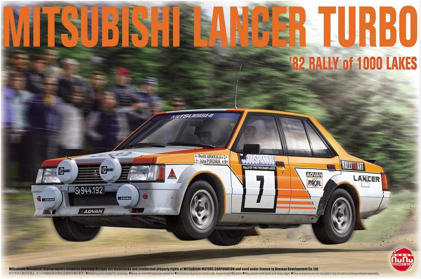 Platz NuNu 1/24 Scale Lancer Turbo '82 Rally of 1000 Lakes - Plastic Model Building Kit # PN24018 - Plastic Model Building Kit # PN24018
