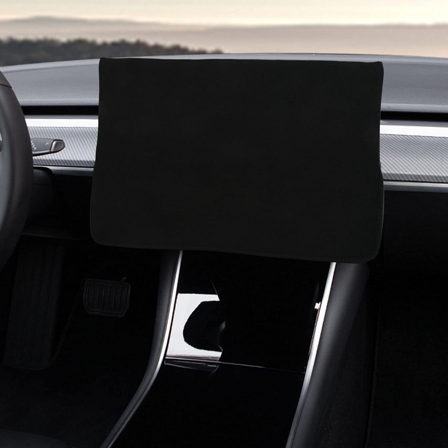 Thourmty Screen Protection Cover, Center Console Display Sleeve Protector for Sunshade and Screen Protection Center Console Display Cover Sleeve(Black