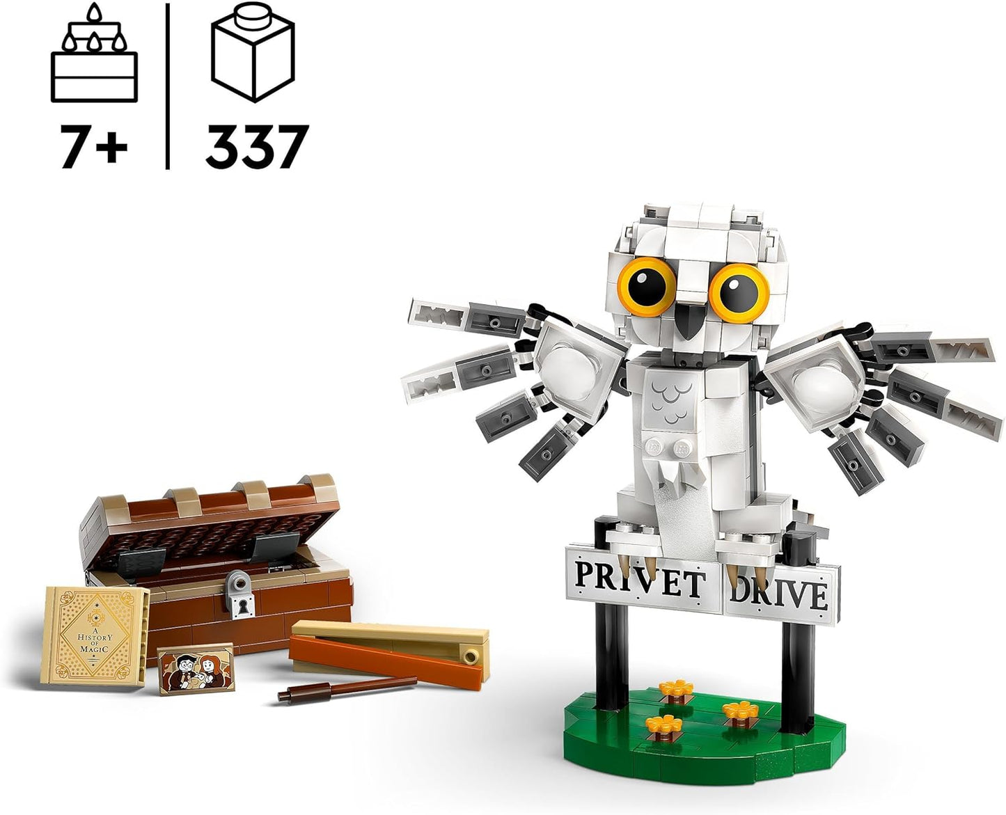 LEGO Harry Potter Hedwig at 4 Privet Drive, Buildable Toy for 7 Plus Year Old Kids, Girls & Boys, with an Owl Figure, Independent Play Set, Small Wizarding World Gift Idea 76425
