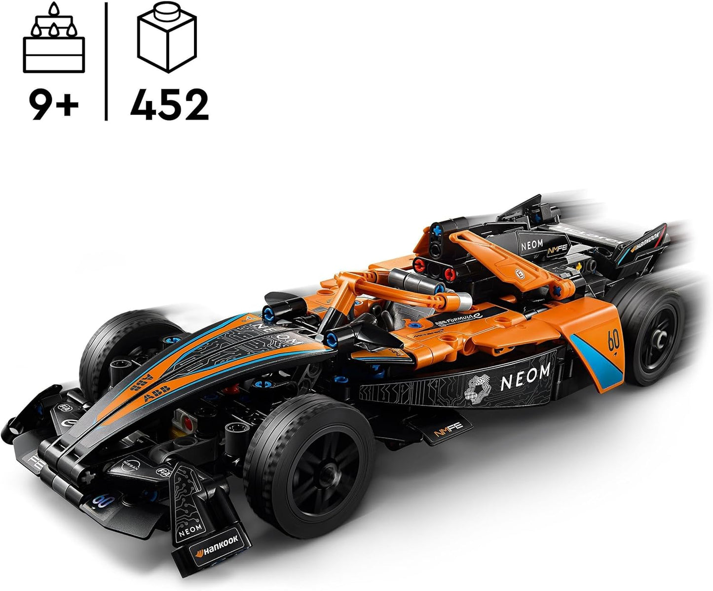 LEGO Technic NEOM McLaren Formula E Race Car, Rennwagen Spielzeug für Kinder ab 9 Jahren, Jungen und Mädchen, Modellfahrzeug-Bausatz, Dekoration für das Kinderzimmer, Geschenkidee zum Geburtstag 42169