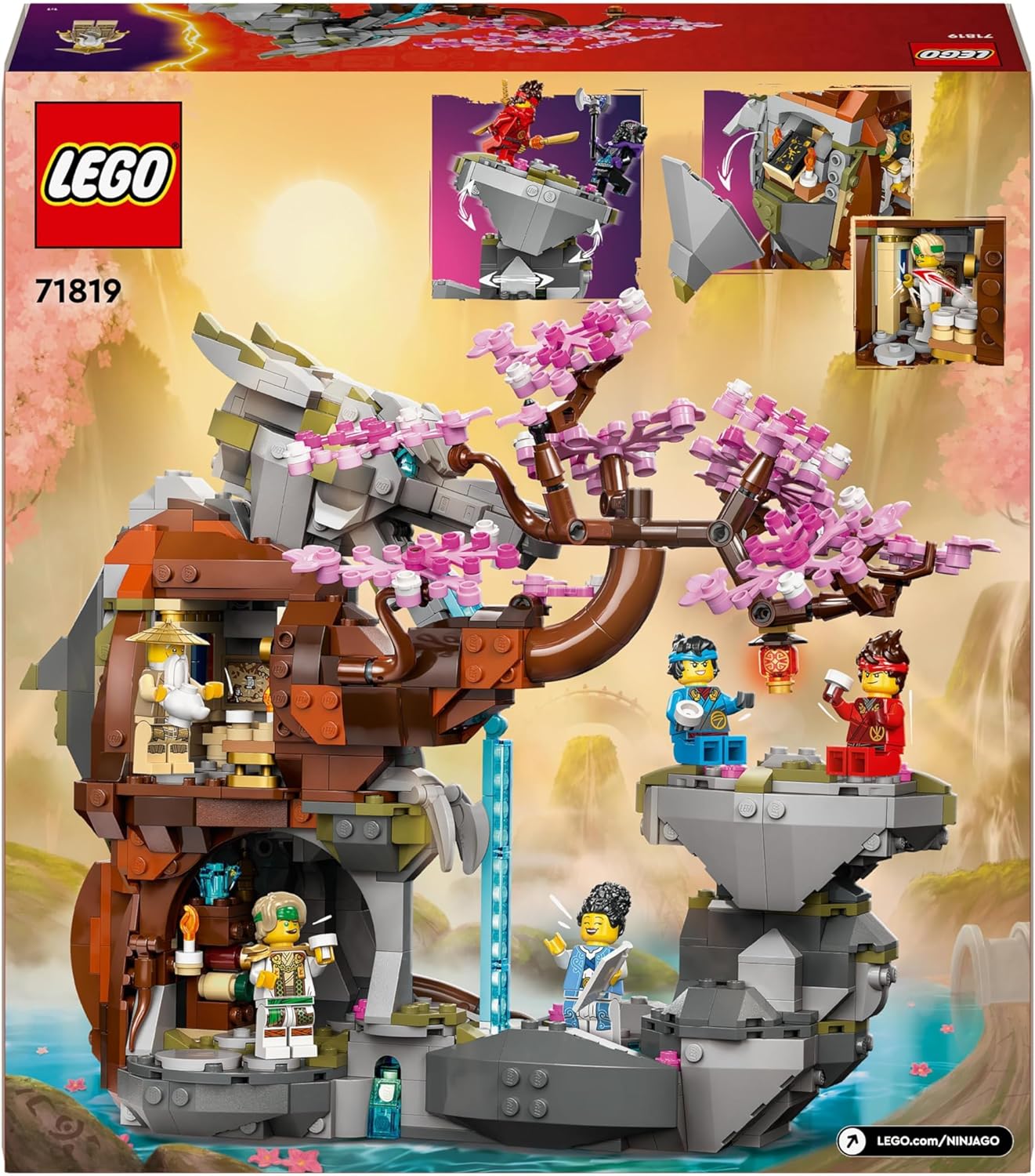 LEGO NINJAGO Drachenstein-Tempel Drachen-Spielzeug mit 6 Ninja-Figuren, großes Set zum Bauen, Spielen und Ausstellen, Geschenk zum Geburtstag für Jungs und Mädchen ab 13 Jahren 71819