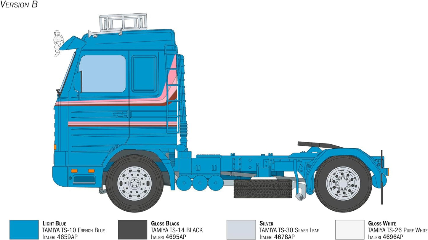 Italeri 3950 1:24 Scania 143M 500 Streamline 4x2 Model Building Kit, Standing Model Building, Crafts, Hobby, Gluing, Plastic Kit, Detailed Multi-Coloured