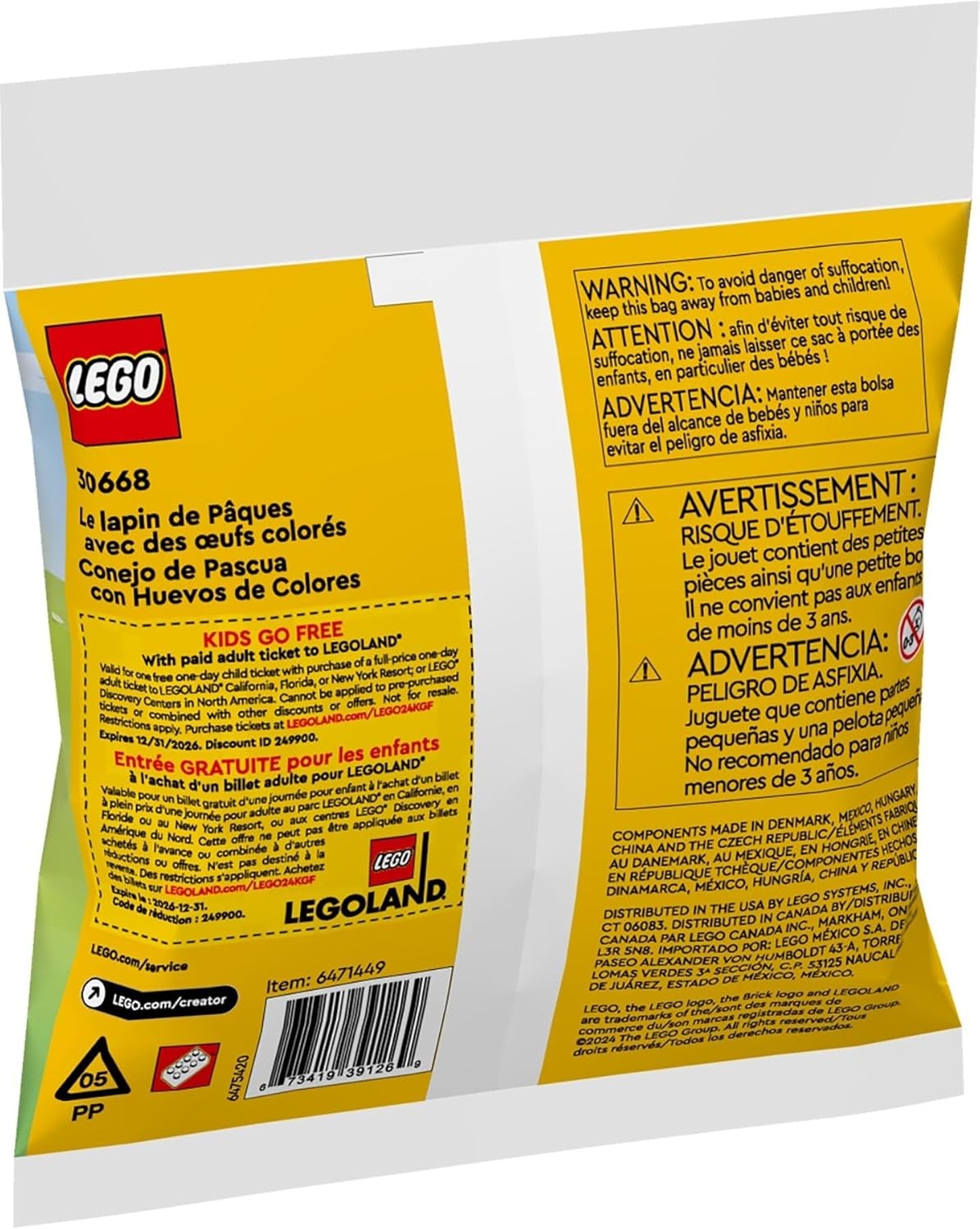 LEGO Creator Easter Bunny with Colourful Eggs 30668 Polybag