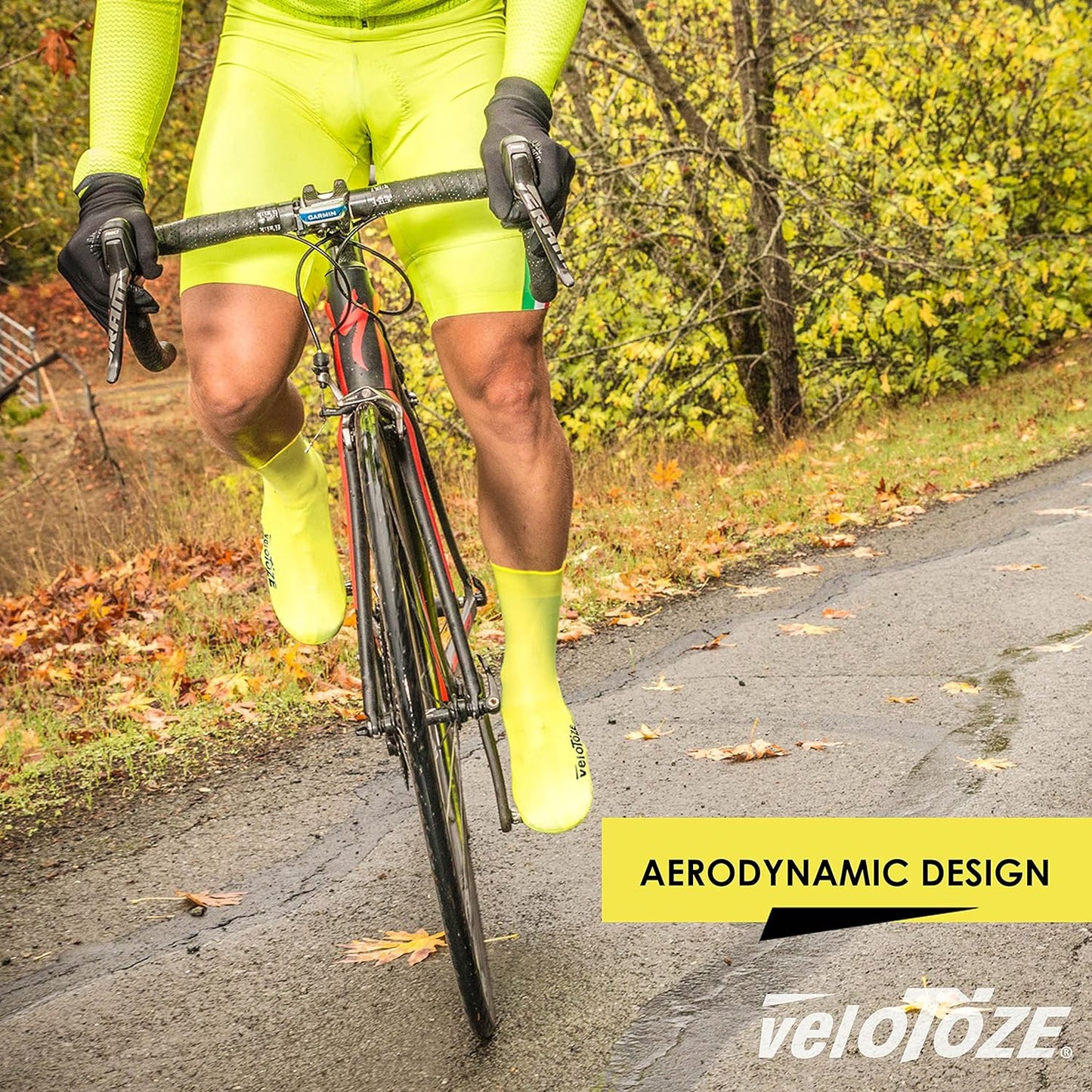 veloToze Tall Silicone Shoe Cover with Snaps - Covers Road Cycling Shoes - Waterproof, Windproof Reusable Boot-Style Overshoes for Bike Rides in Winter, Rain, Cold Weather Biking - for Men and Women