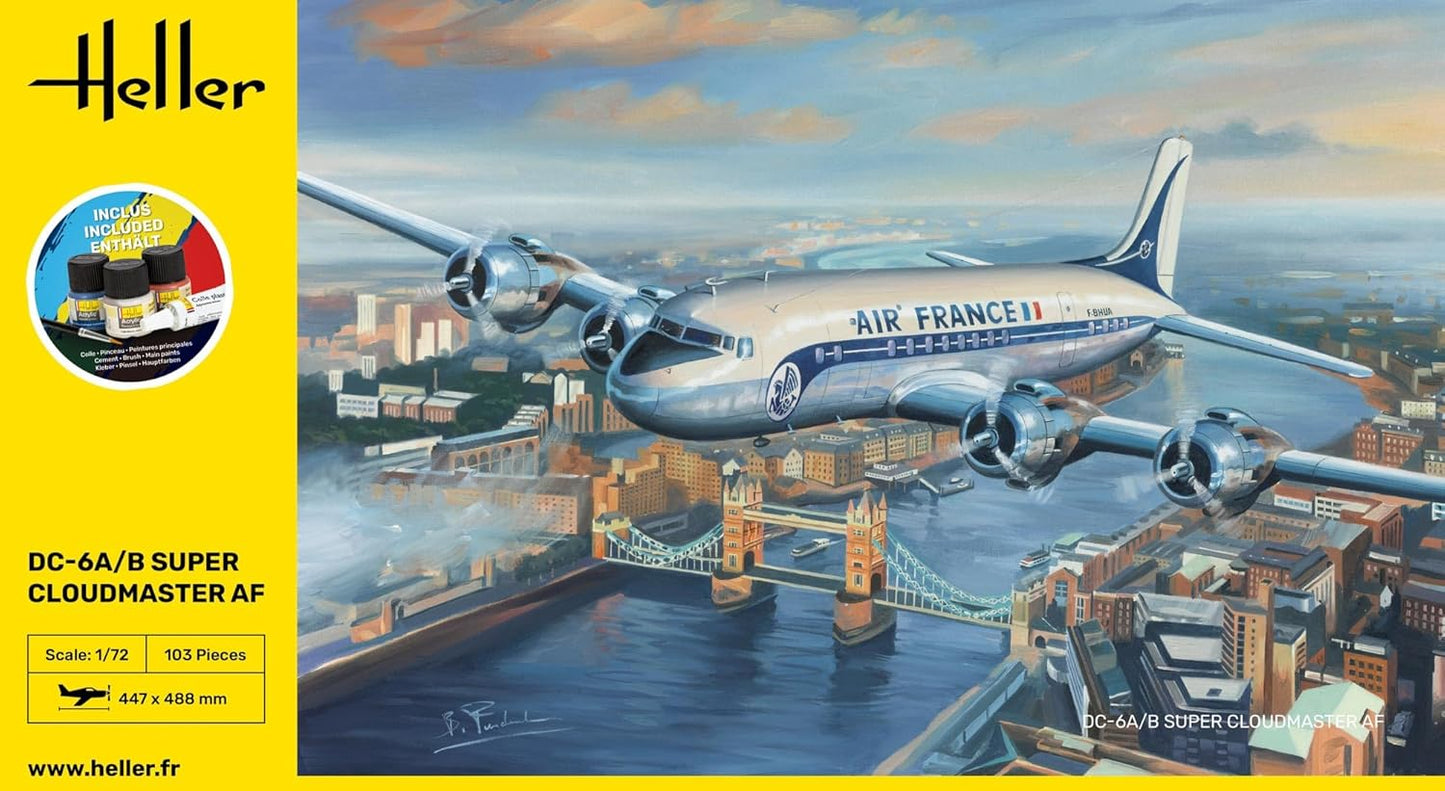 Heller 56315 STARTER KIT DC6 Super Cloudmaster AF 1/72