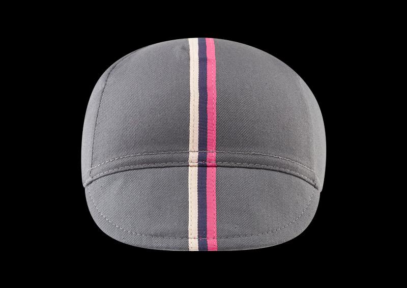 Chapeau! Mens Cotton Cap Striped Grosgrain Flint Grey S/M
