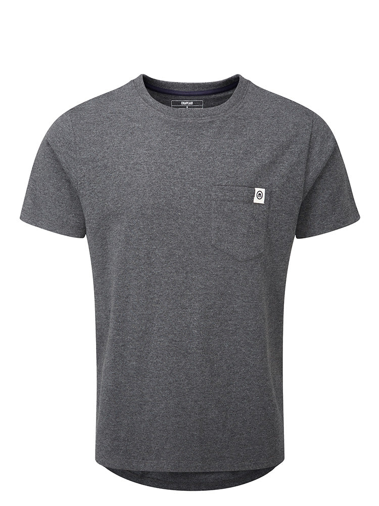 Chapeau! Mens Roundel Pocket Organic Cotton T-Shirt Grey Heather Medium