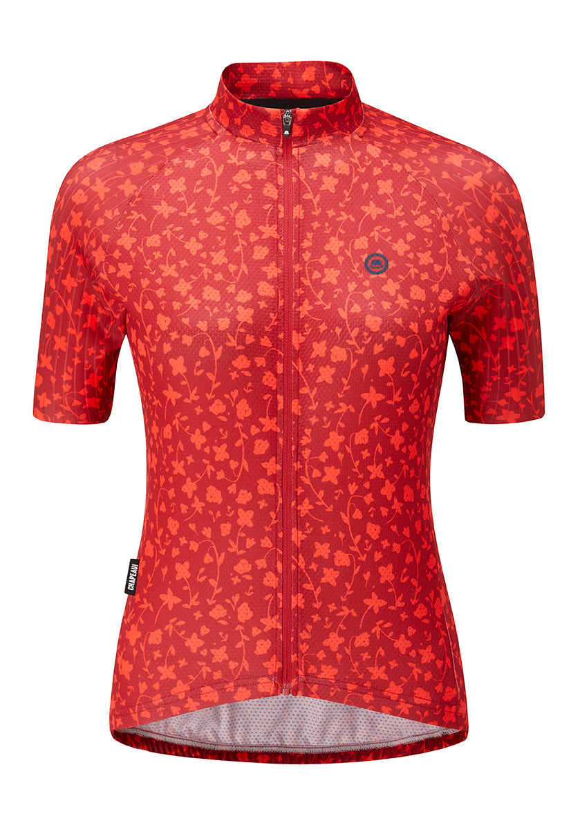 Chapeau! Ladies Rosa SS Jersey Pattern Hot Coral Small