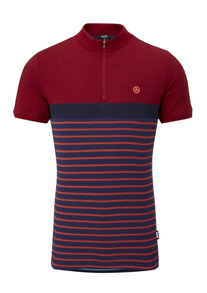 Chapeau! Mens Café Jersey Cotton Pique Brick Red Medium