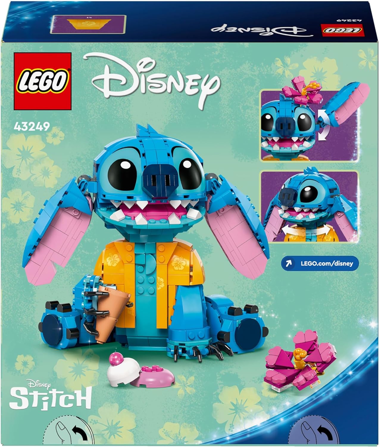 LEGO ǀ Disney Stitch, Bau- und Spielset für Kinder, Figur mit Eiswaffel, Spielzeug, kreatives Set zum Bauen, Mädchen, Jungen und alle Fans der Kinoerfolgs Lilo & Stitch 43249