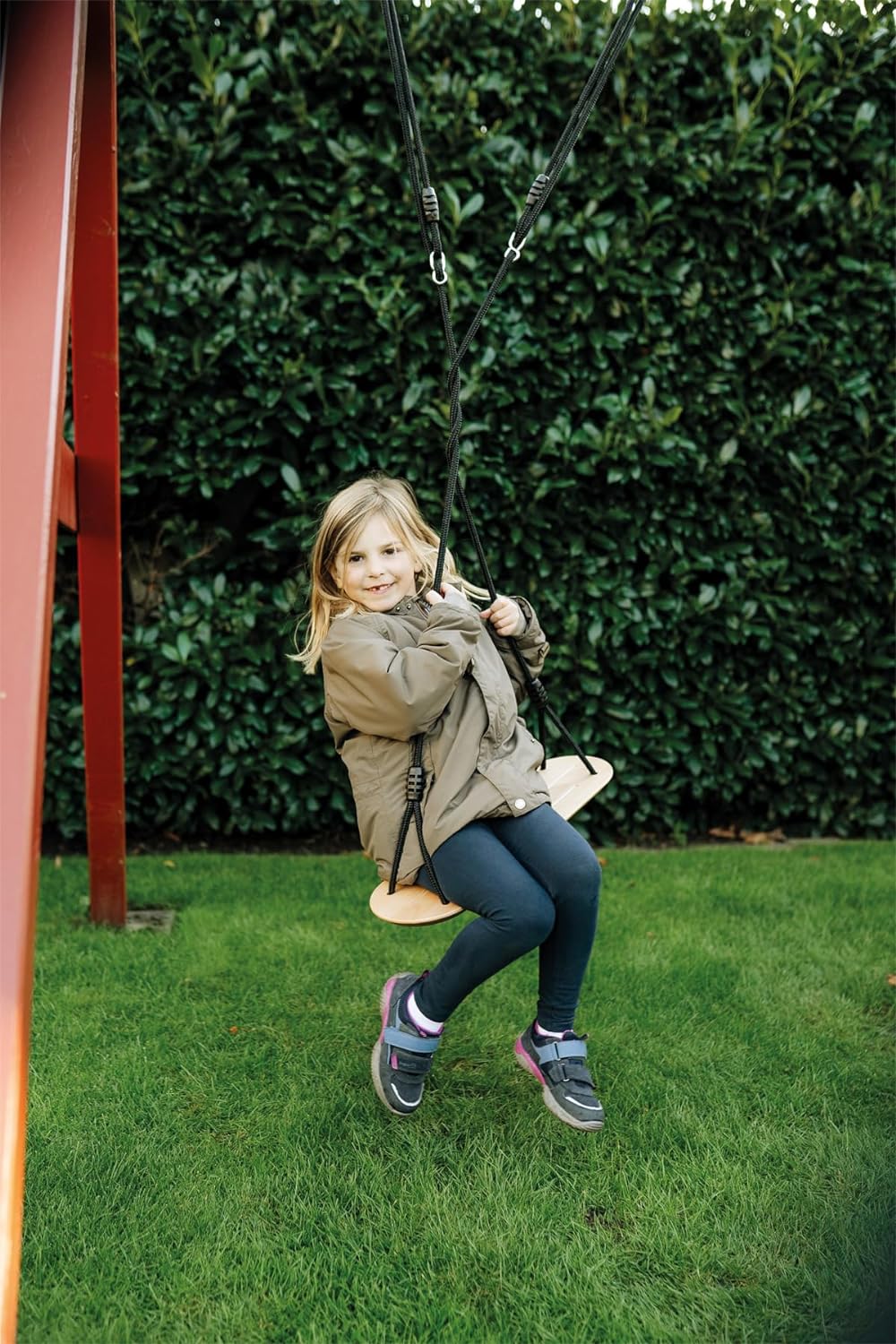 small foot Board XL Black Line, Extra-Wide Wooden Swing for Kids and Adults, for Ages 3+ Years, 12407