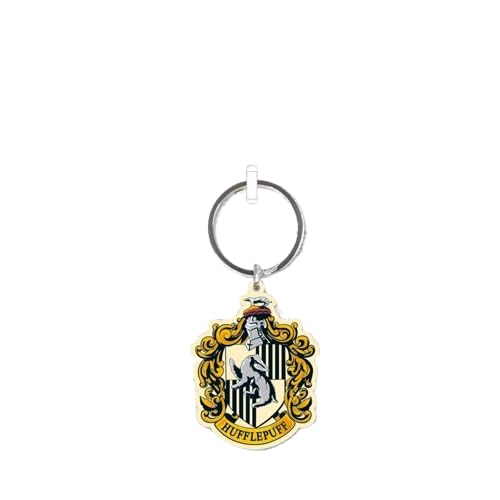 SCIFI PLANET Harry Potter (buntes Wappen Hufflepuff) Metall-Schlüsselanhänger, blau, One size