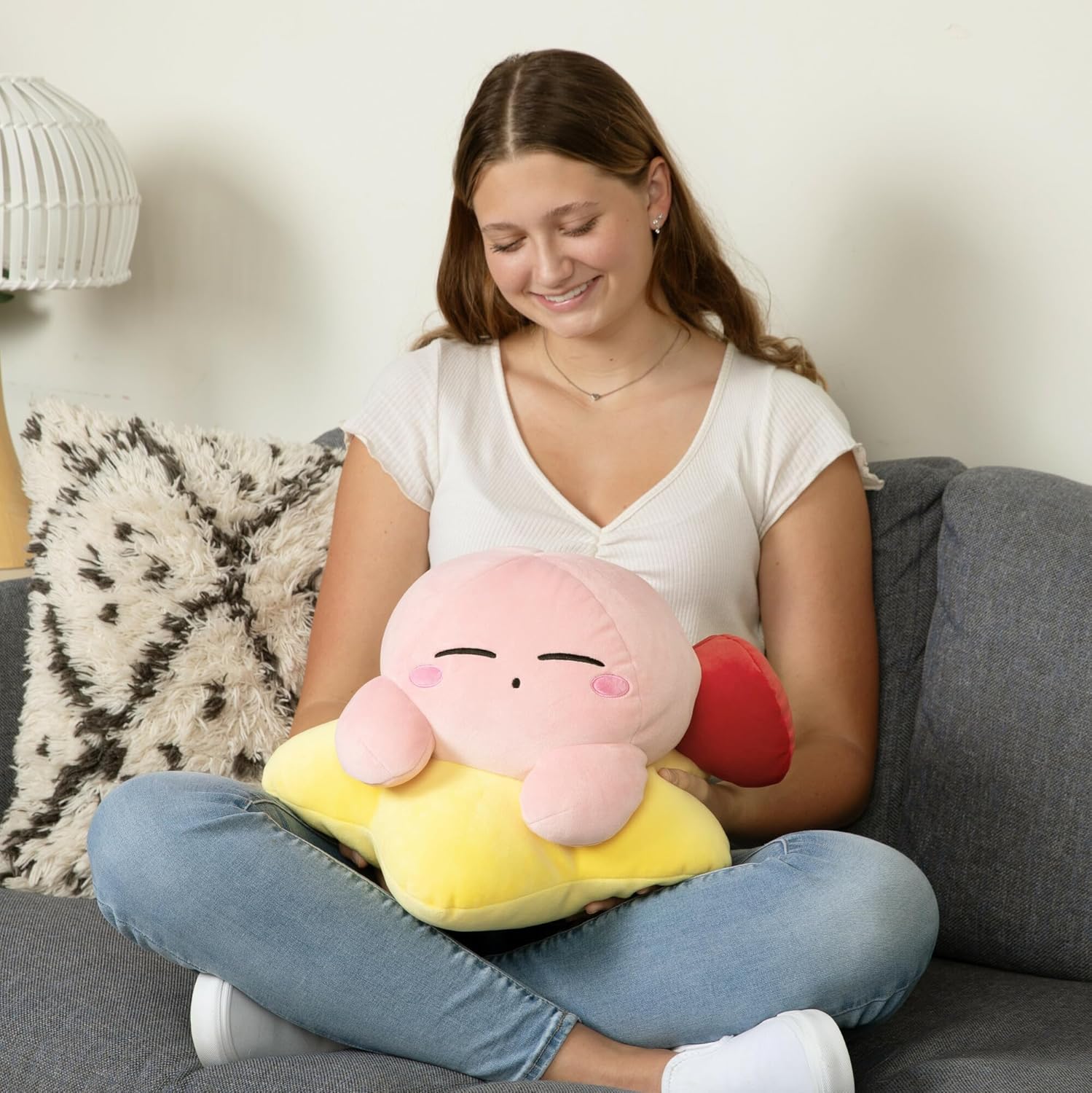 Club Mocchi Mocchi- Warp Star Kirby – Mega Plush Toy – 15 inch