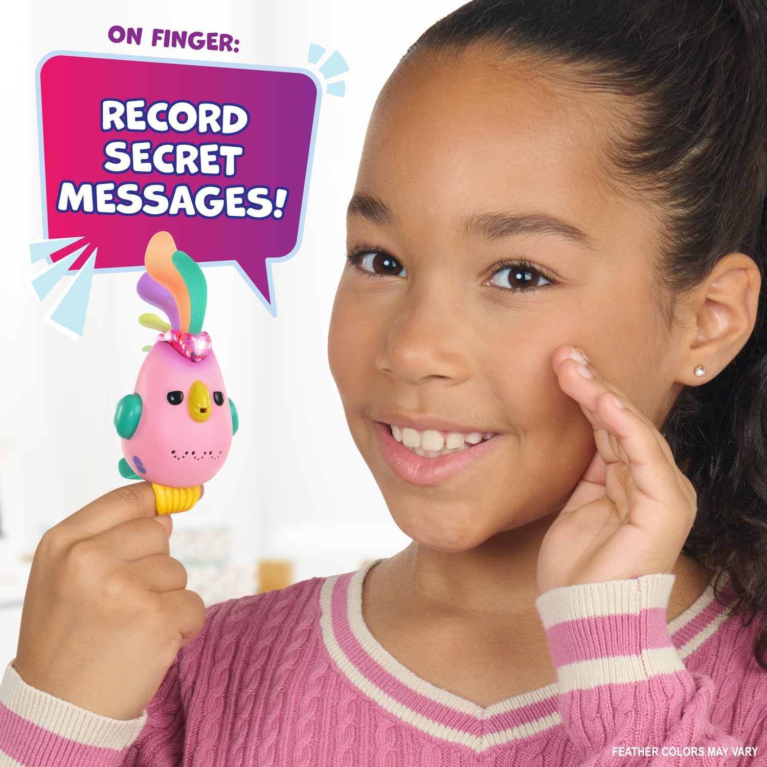 Fingerlings Sweet Tweets Interactive Bird - Registra & Riproduci messaggi segreti, include oltre 40 suoni e reazioni - Lionel (blu