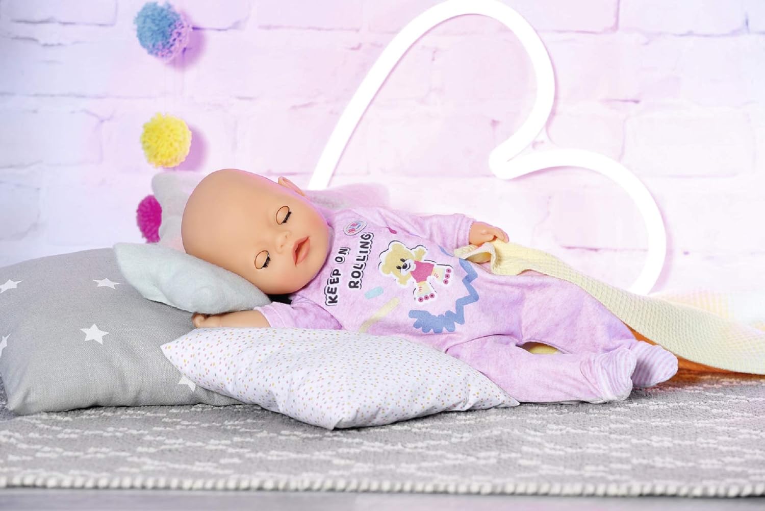 BABY born 830574 Little Romper-Clothing for 36cm Dolls-for Toddlers Ages 12 Months & Up-Easy for Small Hands-Includes Romper & Hanger-Pink