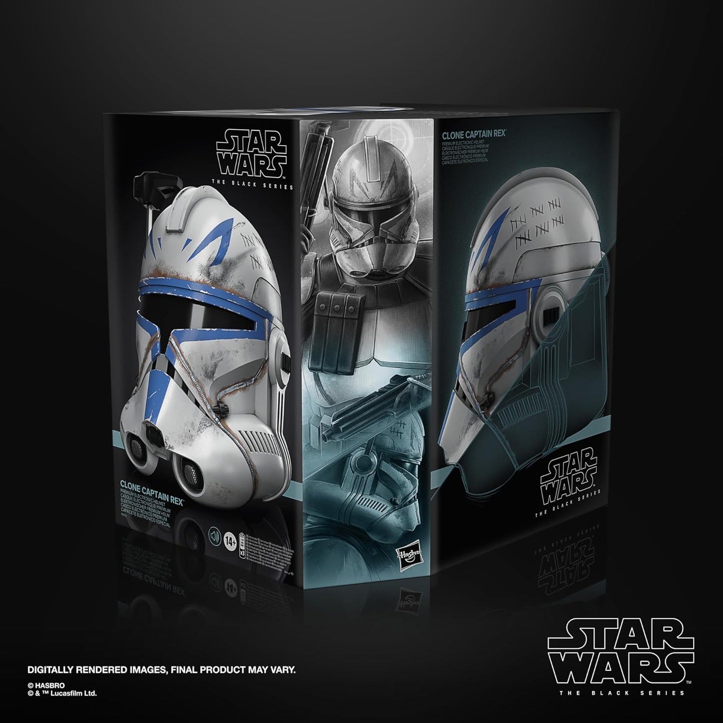 Star Wars The Black Series Clone Captain Rex Premium Electronic Helmet, Star Wars: Ahsoka Adult Roleplay Item