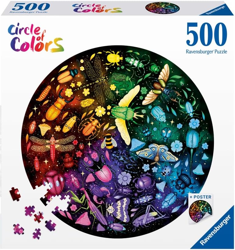 Ravensburger - Puzzle für Erwachsene - Rundes Puzzle mit 500 Teilen - Geeignet ab 12 Jahren - Insekten (Farbkreis) - Puzzle Made in Europe - 12000820