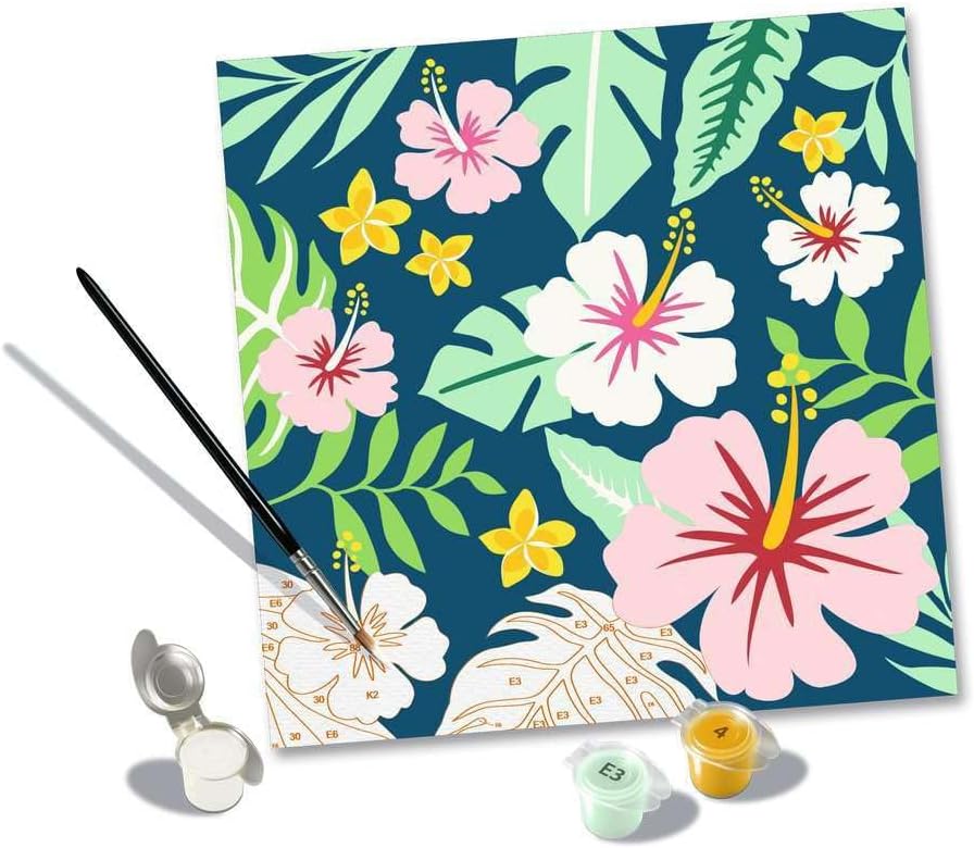 Ravensburger 23729 CreArt-Painting by Numbers 23729-Exotic Flowers-from 12 Years, Green