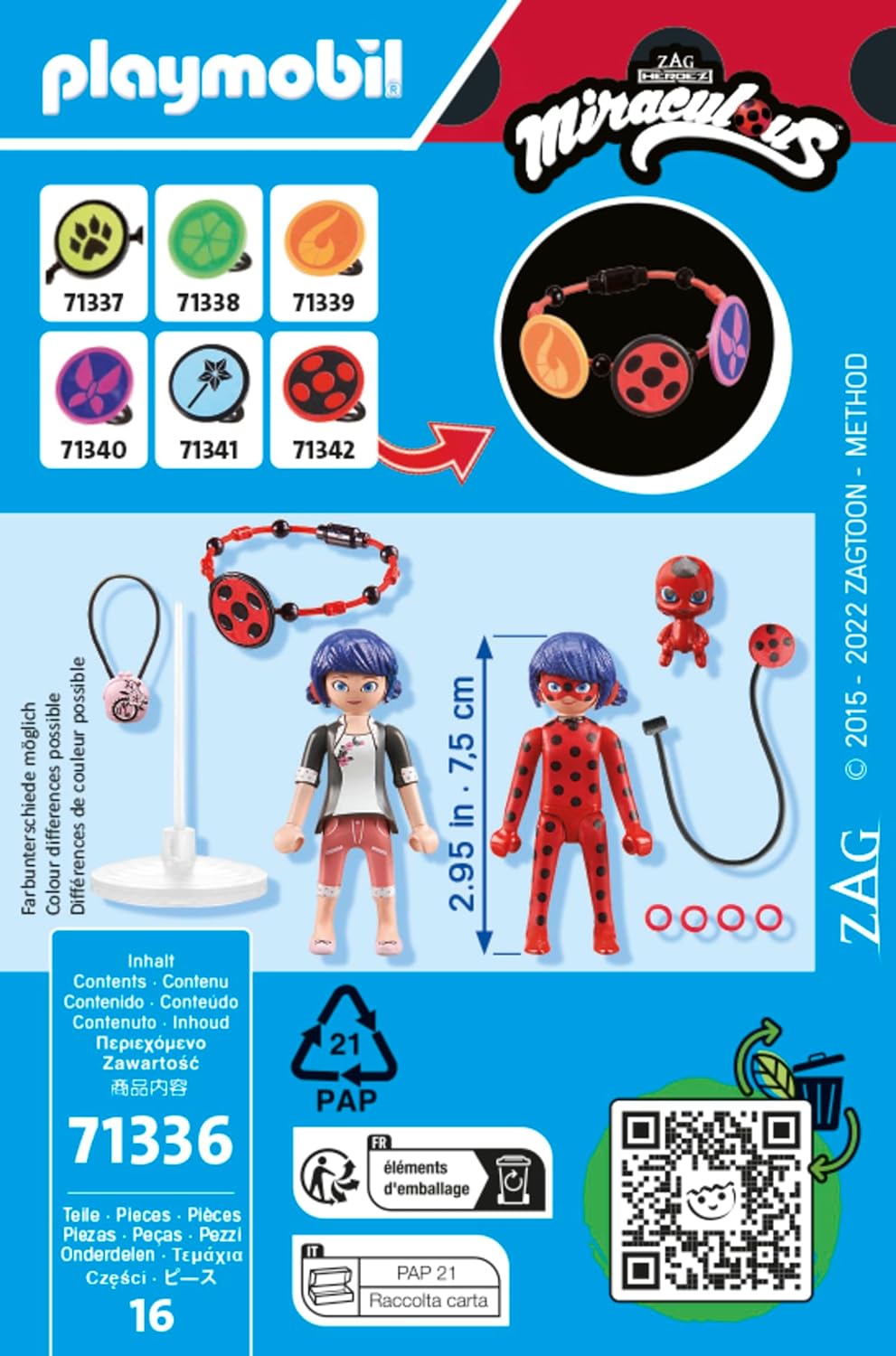 Playmobil 71336 Miraculous: Marinette & Ladybug, including Kwami Tikki and diverse accessories, adventure with Ladybug, fun imaginative role play, detailed play sets suitable for children ages 4+