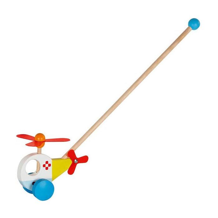 GOKI- Helicóptero para Empujar No Aplica Juegos de acción y Reflejos, Multicolor, único (54891