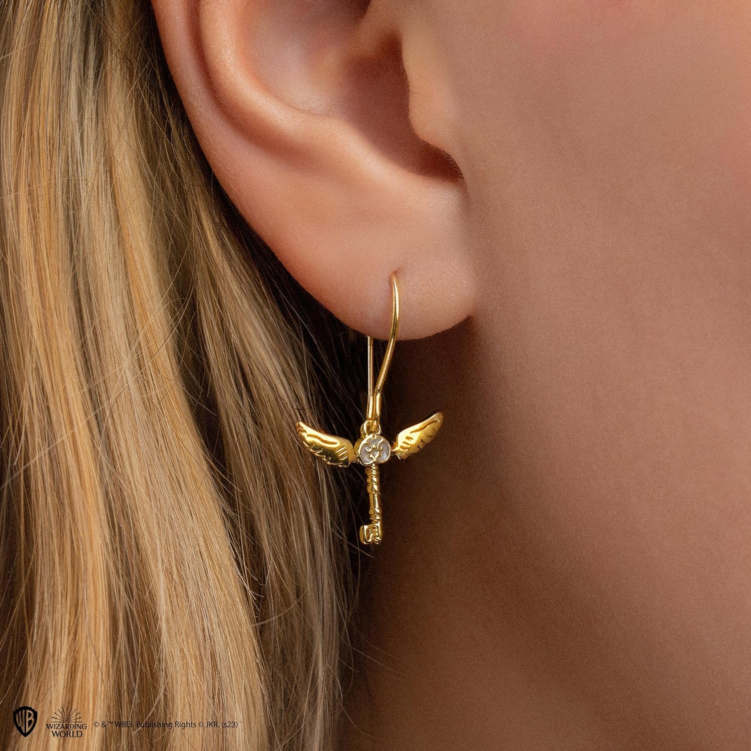 Cinereplicas Harry Potter - Boucles d'Oreilles Clés Volantes - 2,1 x 1,4 cm - Licence Officielle