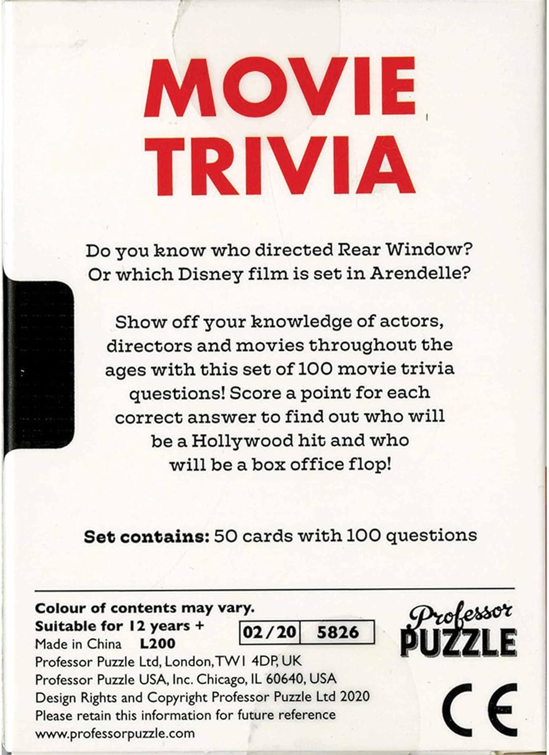 Professor Puzzle | Movie Trivia | Party Game | Ages 12+ | 2+ Players