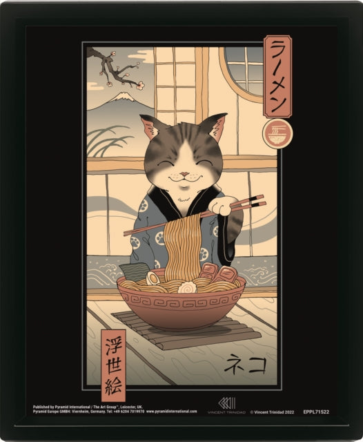 Vincent Trinidad Neko Ramen Ukiyoe Frame