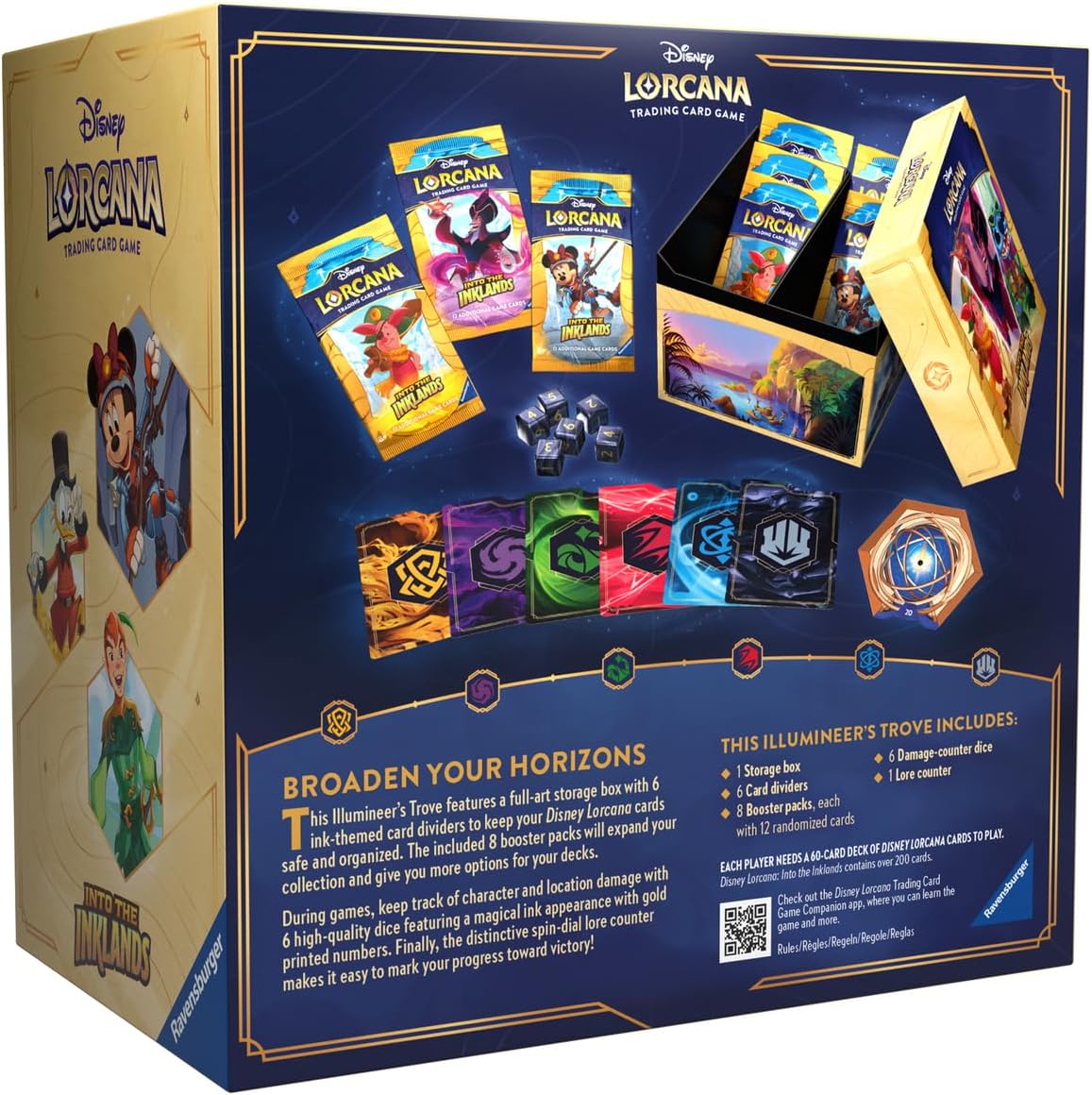 Ravensburger Disney Lorcana:Into The Inklands TCG Trove Pack Count Characters Lorcana Trading Card Game: Set 3, Color Azul, marrón, Naranja, Blanco, Amarillo (11098292