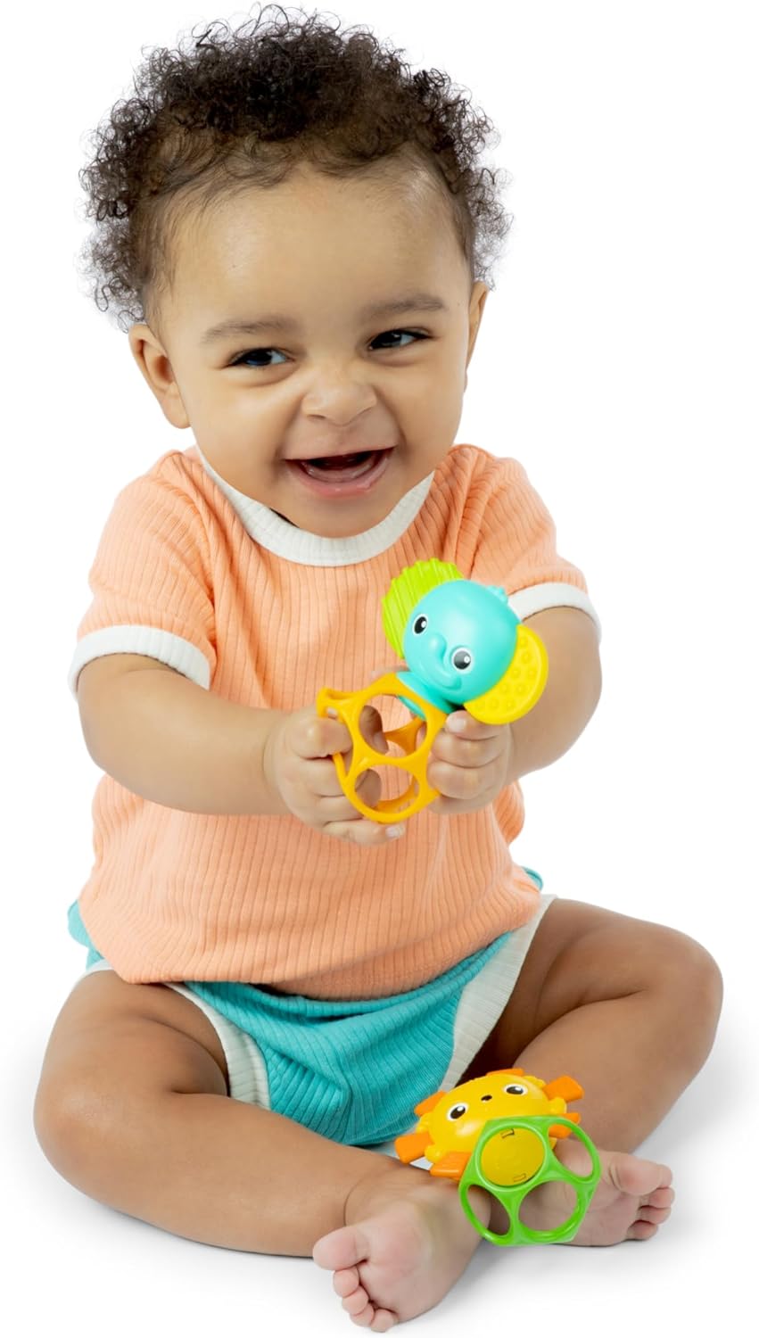 Bright Starts Oball Soother Pals Easy-Grasp Teether Toys, Unisex, Newborn and Up